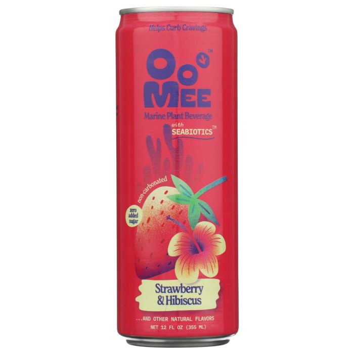 OOMEE: Strawberry and Hibiscus Seabiotic Beverage, 12 fo