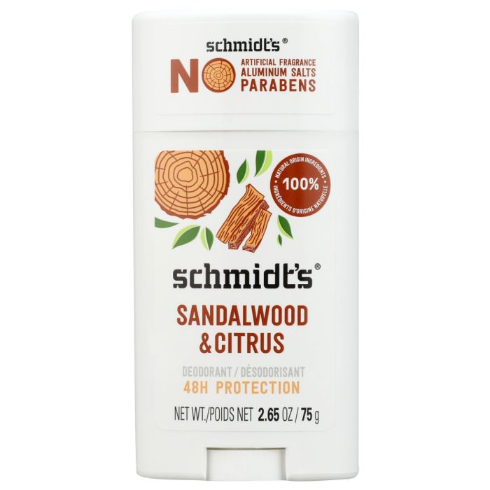 SCHMIDTS: Sandalwood and Citrus Deodorant Stick, 2.65 oz