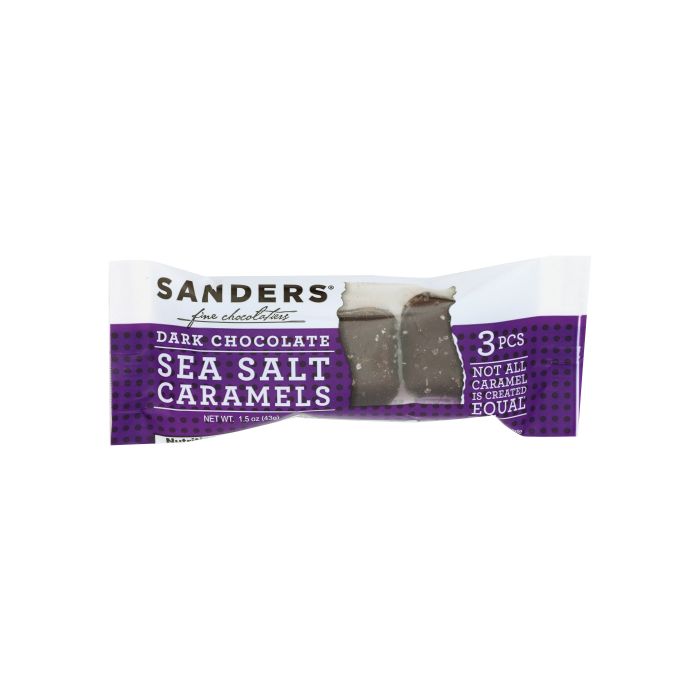 SANDERS: Dark Chocolate Sea Salt Caramels 3 pc, 1.5 oz