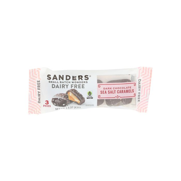 SANDERS: Dark Chocolate Sea Salt Caramels 3 pc Dairy Free, 1.5 oz