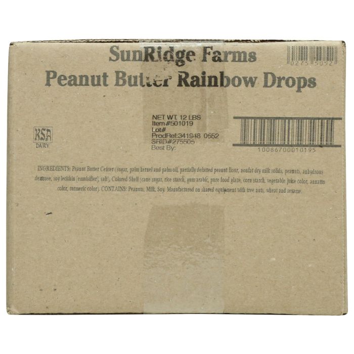SUNRIDGE FARMS: Peanut Butter Rainbow Drops, 12 lb