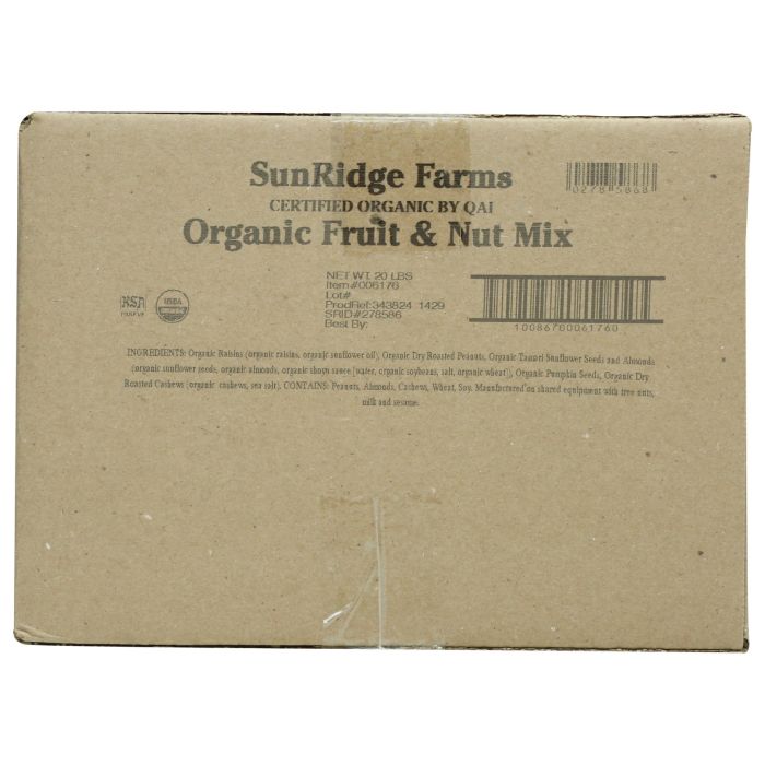 SUNRIDGE FARMS: Organic Fruit and Nut Snack Mix, 20 lb