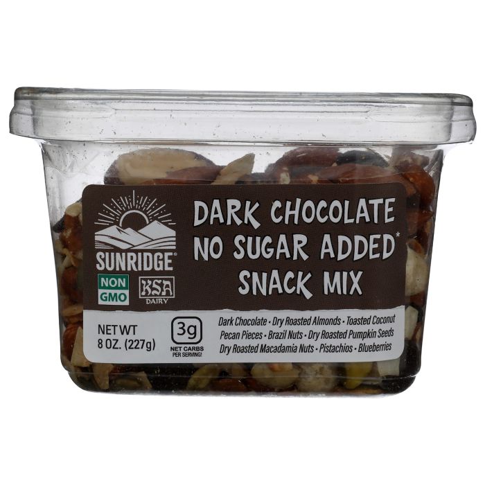 SUNRIDGE FARMS: Dark Chocolate No Sugar Added Snack Mix, 8 oz