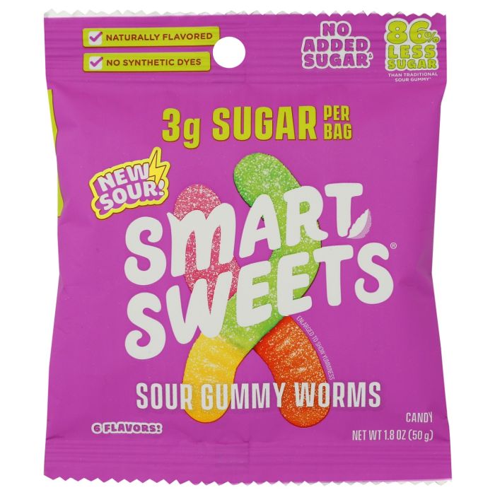 SMARTSWEETS: Sour Gummy Worms, 1.8 oz