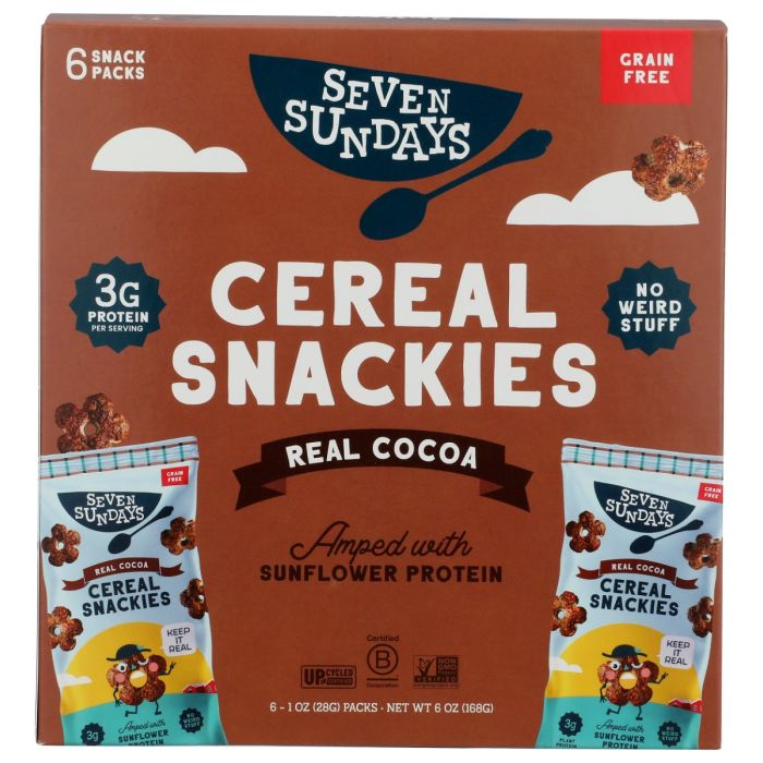 SEVEN SUNDAYS: Real Cocoa Cereal Snackies 6 Count, 6 oz