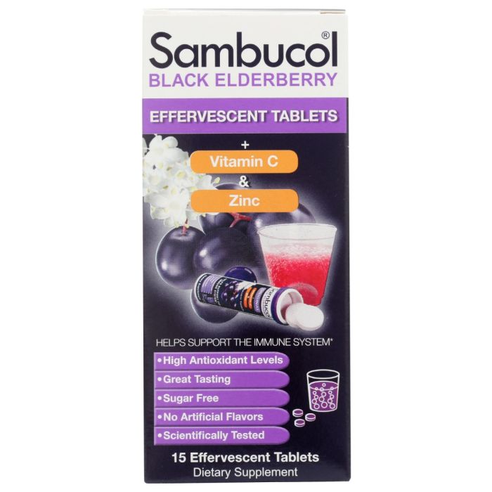 SAMBUCOL: Black Elderberry Effervescent Tablets, 15 ea