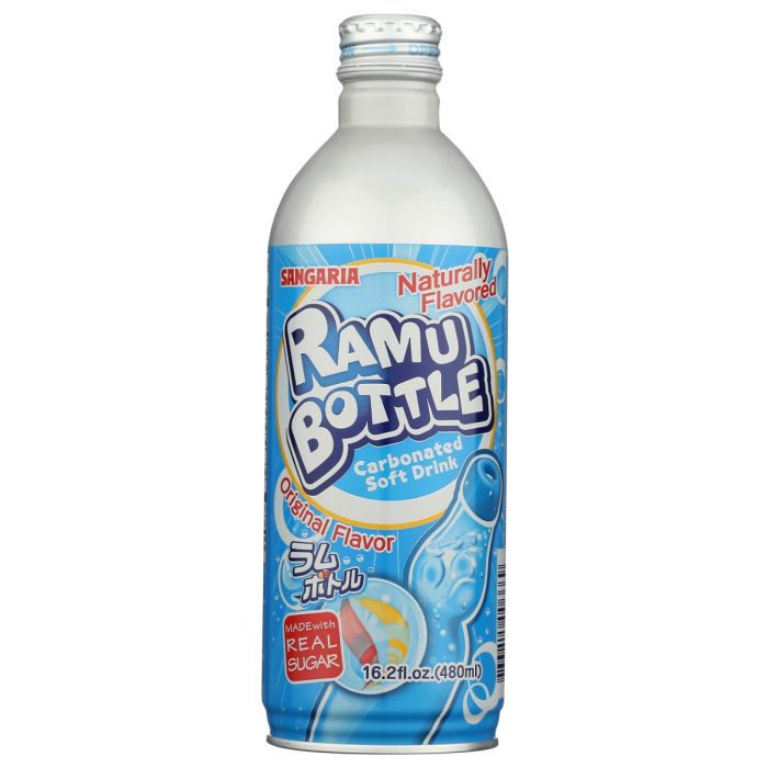 SANGARIA: Original Ramune Soda Bottle Can, 16.9 fo