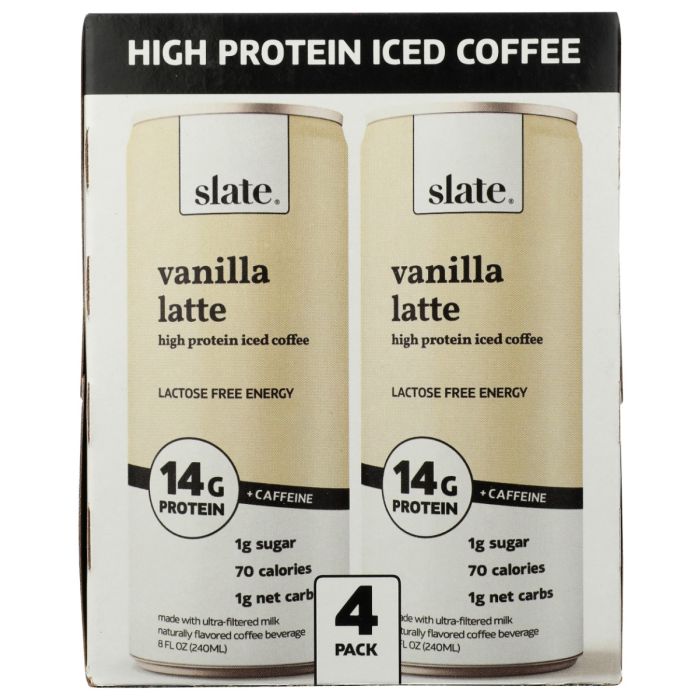 SLATE: Vanilla Latte Protein Iced Coffee 4 Count, 32 fo