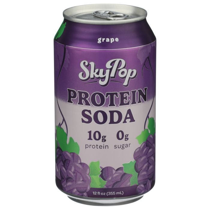 SKYPOP: Grape Protein Soda, 12 fo