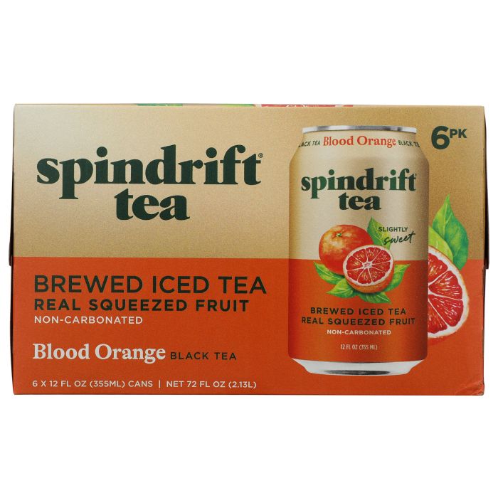 SPINDRIFT: Blood Orange Black Tea 6pc, 72 fo