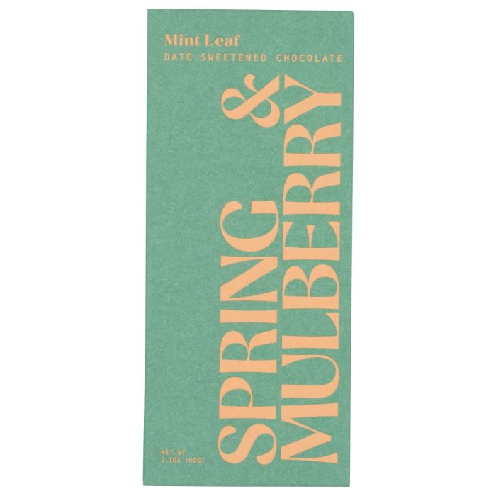 SPRING AND MULBERRY: Mint Leaf Chocolate Bar, 2.1 oz