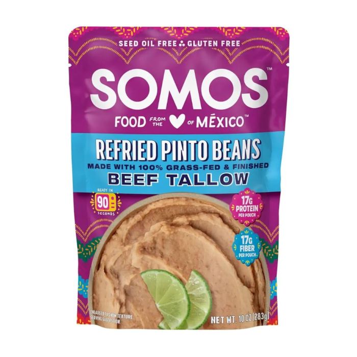 SOMOS: Refried Pinto Beans with Beef Tallow, 10 oz