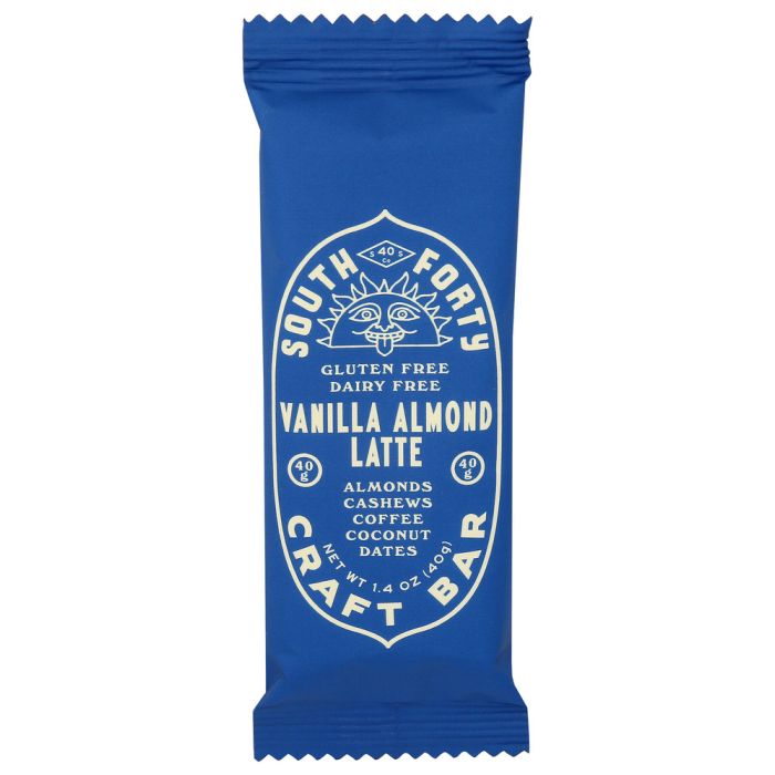 SOUTH FORTY SNACK COMPANY: Vanilla Almond Latte Craft Bar, 1.4 oz