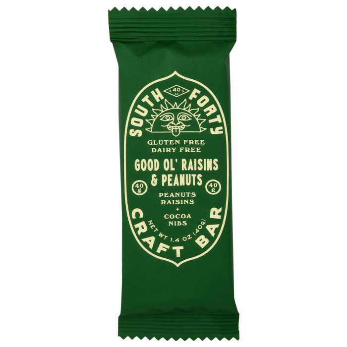 SOUTH FORTY SNACK COMPANY: Good Ol Raisins and Peanuts Craft Bar, 1.4 oz