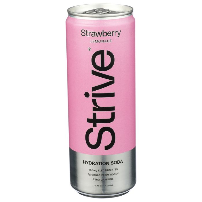 STRIVE: Strawberry Lemonade Hydration Soda, 12 fo