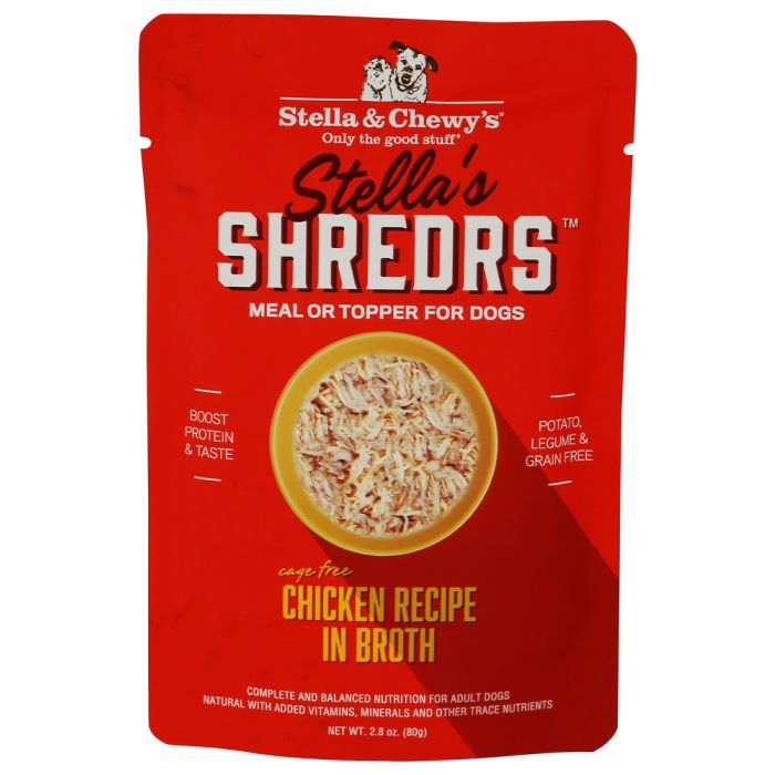 STELLA AND CHEWYS: Stellas Shreds Chicken Flavor in Broth Wet Dog Food, 2.8 oz