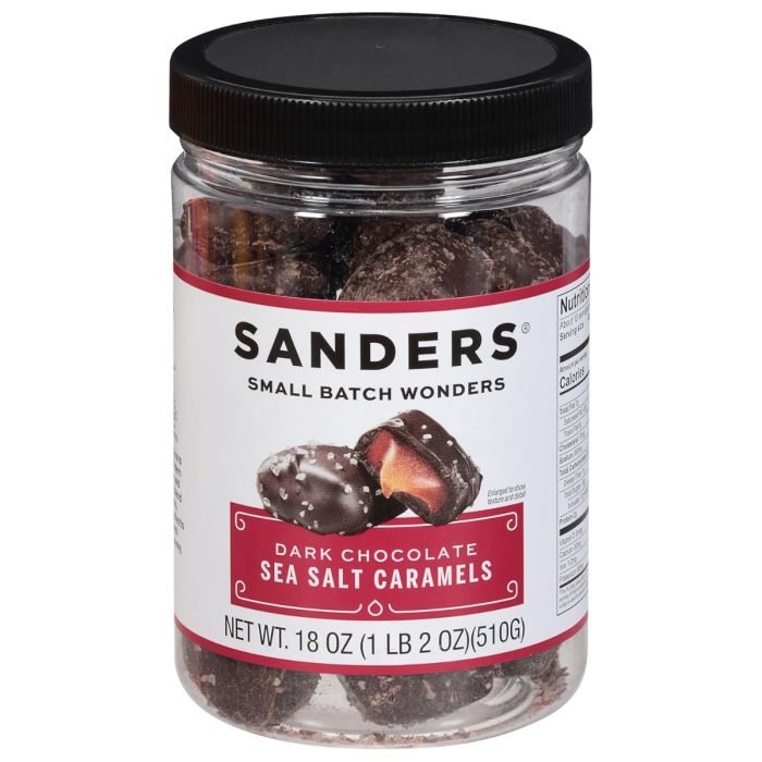 SANDERS: Dark Chocolate Sea Salt Caramels, 18 oz