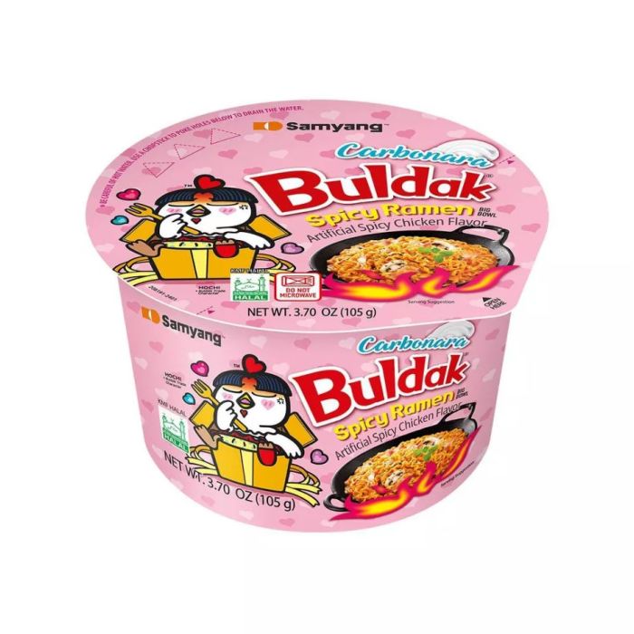 SAMYANG: Spicy Chicken Carbonara Ramen Bowl, 3.7 oz