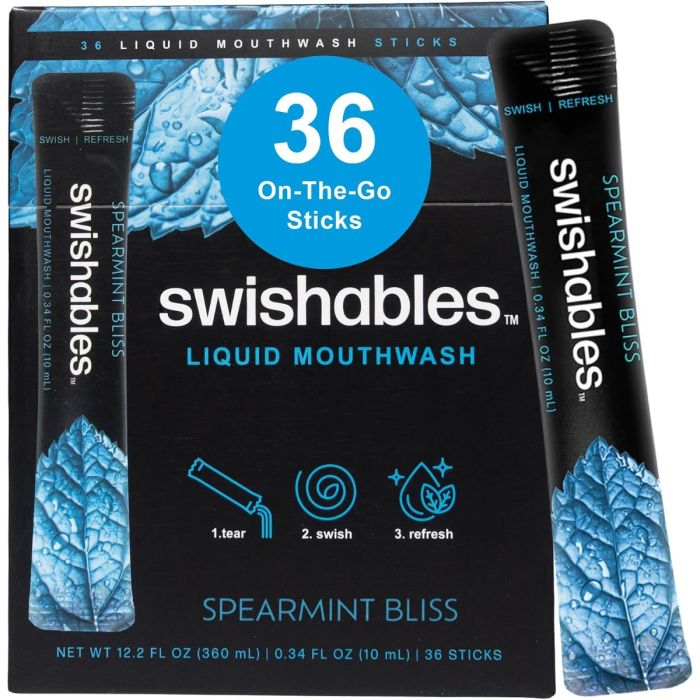 SWISHABLES: Spearmint Mouthwash 36 Count, 12.2 fo