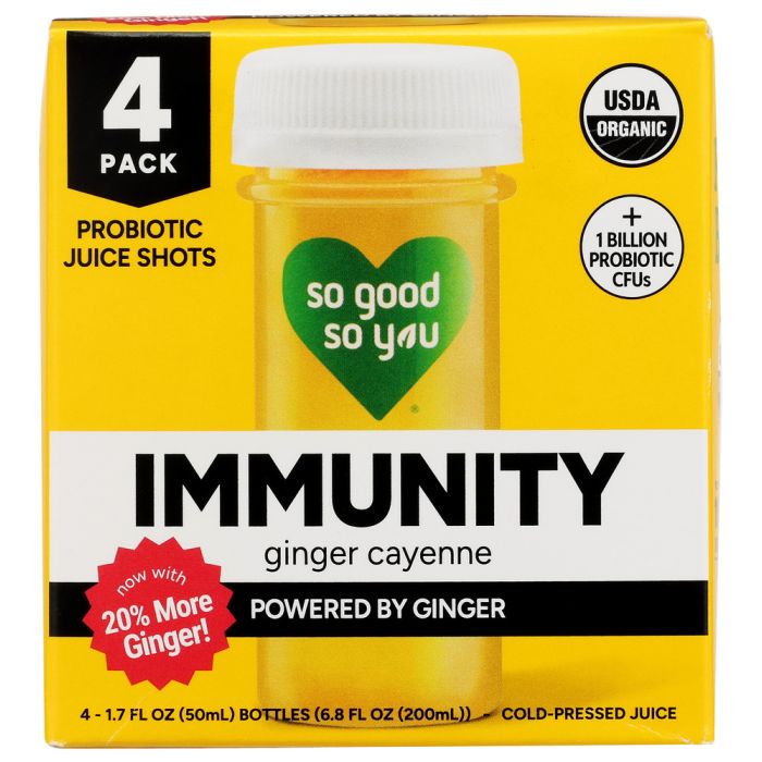 SO GOOD SO YOU: 4 Pack Immunity Shot, 6.8 oz