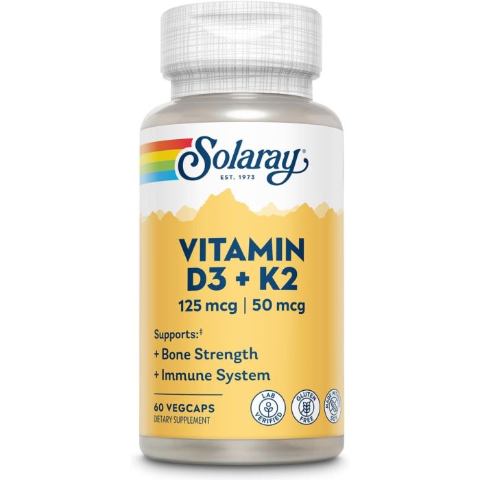 SOLARAY: Vitamin D3 K2, 60 vc