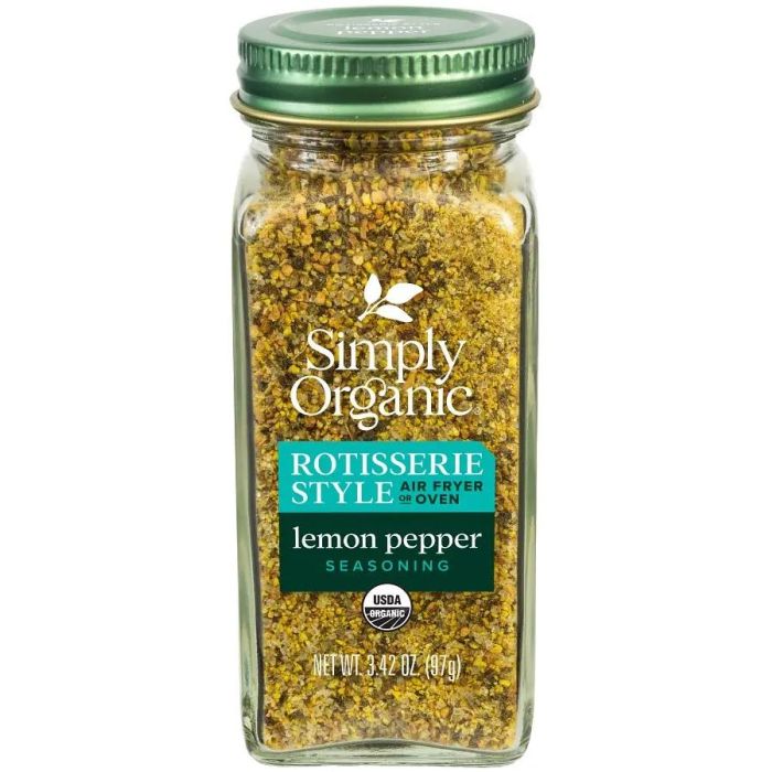 SIMPLY ORGANIC: Lemon Pepper Rotisserie Style Seasoning, 3.42 oz