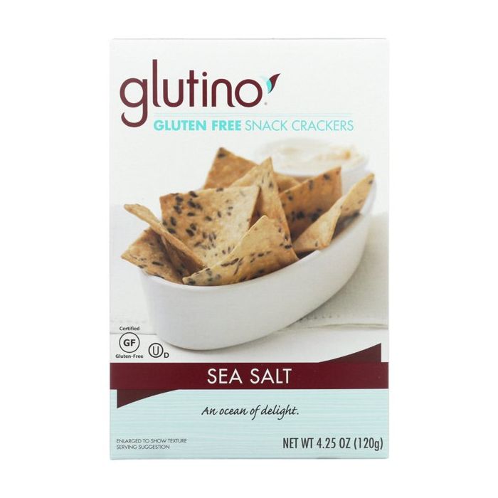 GLUTINO: Gluten Free Sea Salt Snack Crackers, 4.25 oz