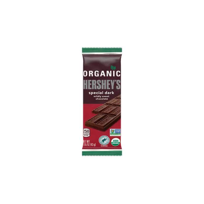 HERSHEY: Special Dark Organic Chocolate Candy Bar, 1.55 oz
