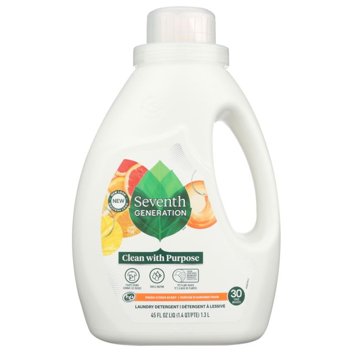SEVENTH GENERATION: Liquid Laundry Detergent Fresh Citrus, 45 fo