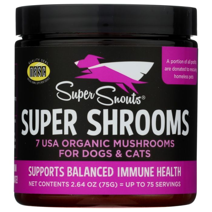 SUPER SNOUTS: Super Shrooms Pet Supplement, 2.64 oz