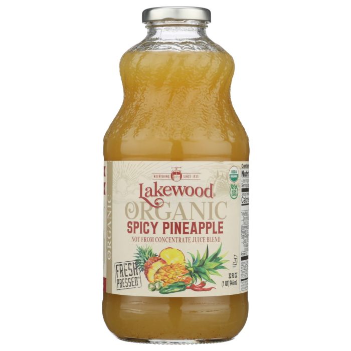 LAKEWOOD: Organic Spicy Pineapple Juice, 32 fo