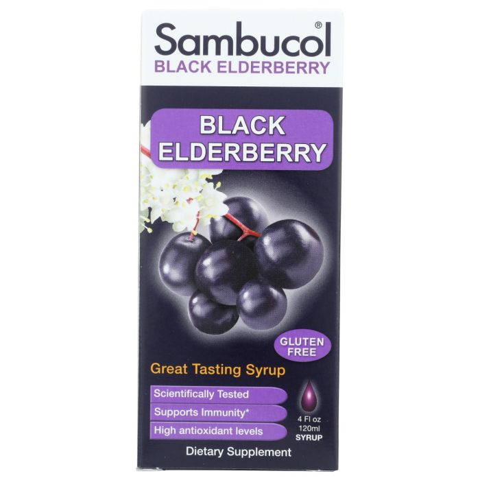 SAMBUCOL: Black Elderberry Immune System Support Original Formula, 4 oz