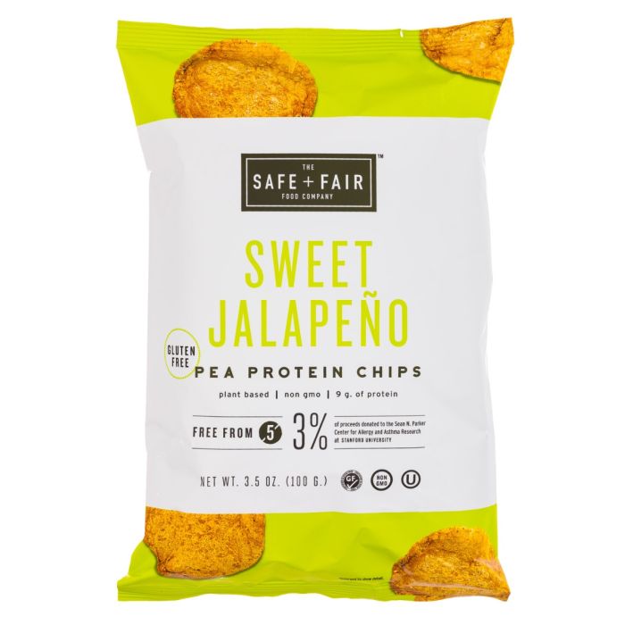 THE SAFE AND FAIR FOOD COMPANY: Sweet Jalapeno Pea Protein Chips, 3.5 oz