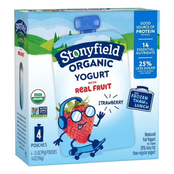 STONYFIELD: Yokids Strawberry Lowfat Organic Yogurt 4 Pack,14 oz