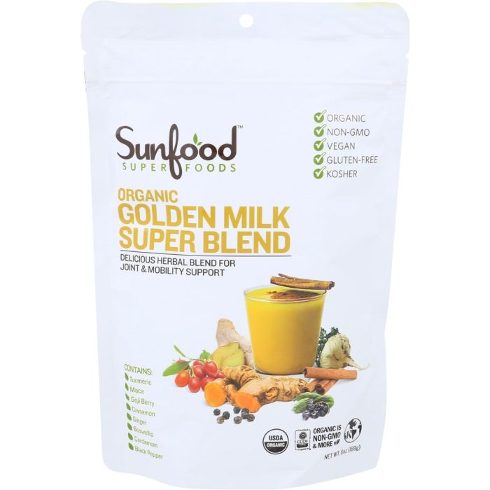 SUNFOOD SUPERFOODS: Golden Milk Super Blend, 6 oz