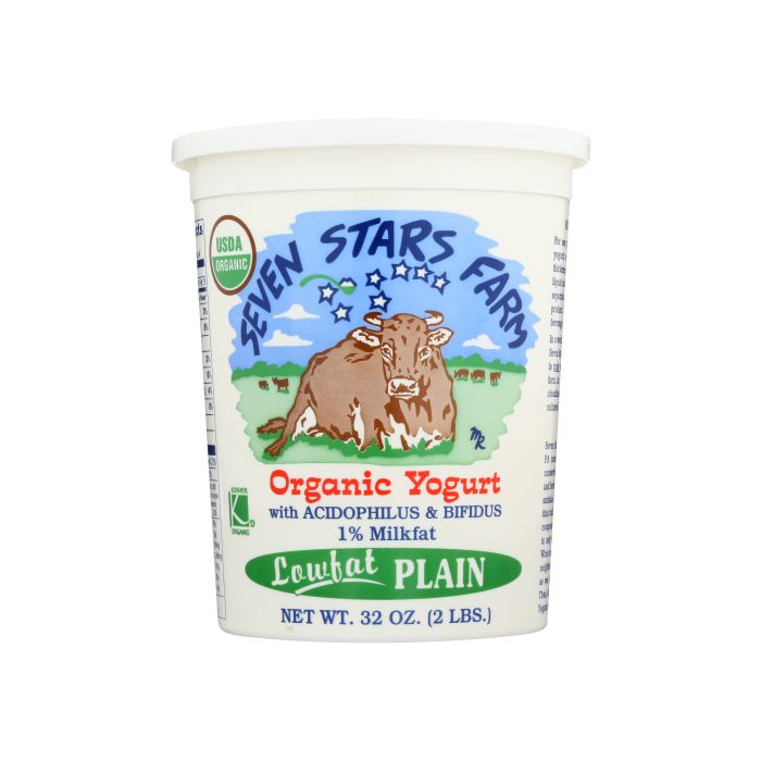 SEVEN STARS DAIRY: Lowfat Plain Organic Yogurt, 32 oz