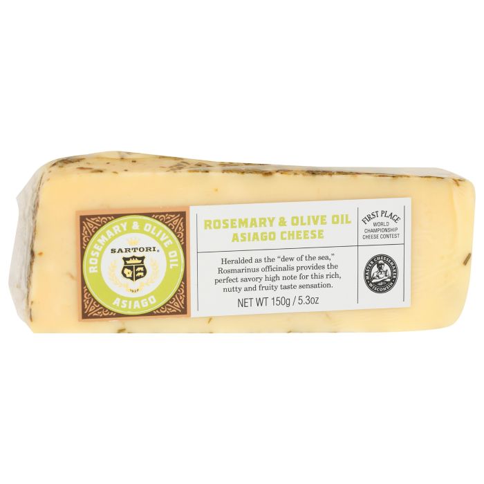 SARTORI: Rosemary and Olive Oil Asiago Cheese Wedge, 5.3 oz
