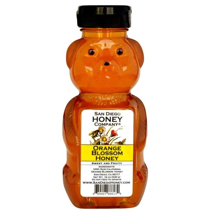 SAN DIEGO HONEY COMPANY: Raw Orange Blossom Honey, 12 oz