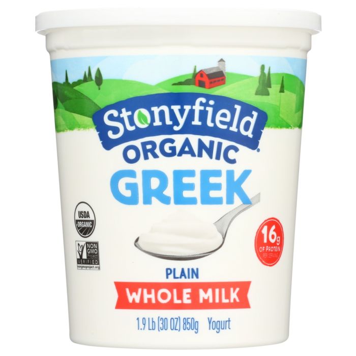 STONYFIELD: Organic Greek Whole Milk Plain Yogurt, 30 oz