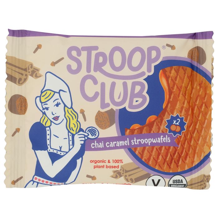 STROOP CLUB: Chai Caramel Stroopwafels Cookie 2 Count, 2.1 oz