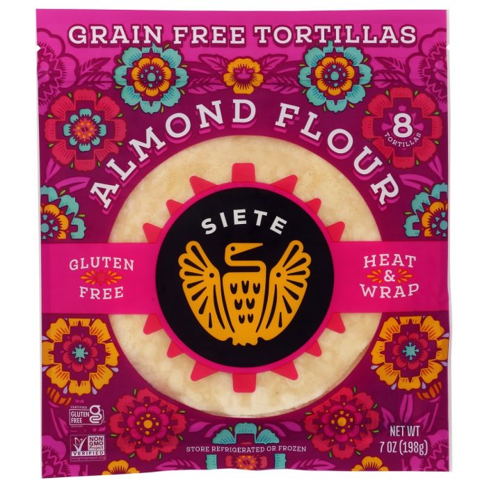 SIETE: Grain Free Almond Flour Tortillas 8 Piece, 7 oz