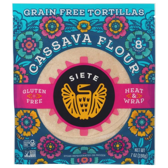 SIETE: Grain Free Cassava Flour Tortillas 8 Piece, 7 oz