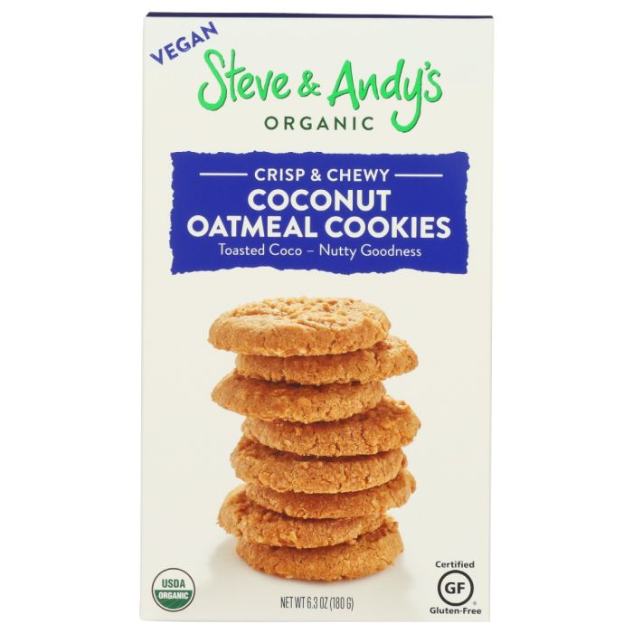 STEVE & ANDYS ORGANICS: Coconut Oatmeal Cookies, 6.3 oz