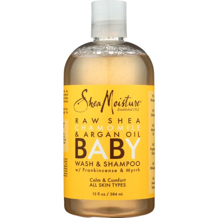 SHEA MOISTURE: Raw Shea Chamomile and Argan Oil Baby Wash and Shampoo, 12 oz