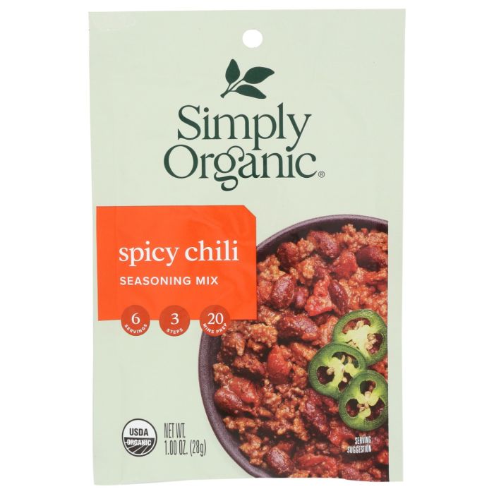 SIMPLY ORGANIC: Spicy Chili Seasoning Mix, 1 oz