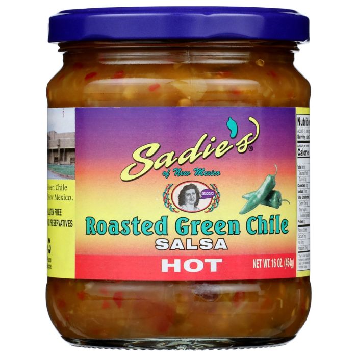 SADIE: Roasted Green Chile Hot Salsa, 16 oz