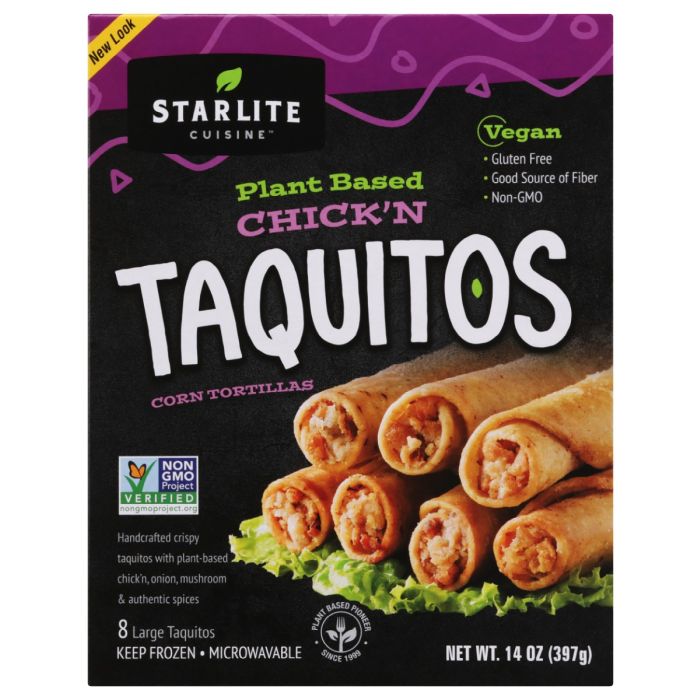 STARLITE CUISINE: Vegan Chicken Style Taquitos, 14 oz