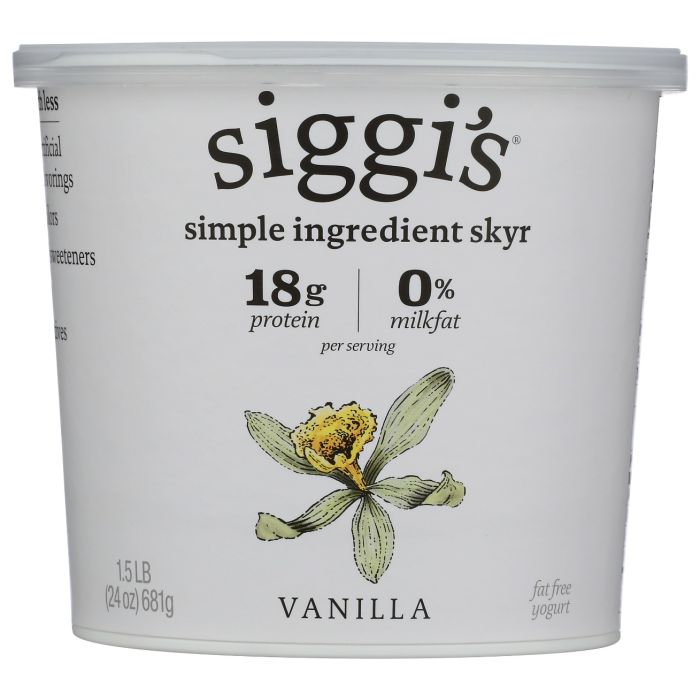 SIGGIS: Non Fat Vanilla Yogurt, 24 oz