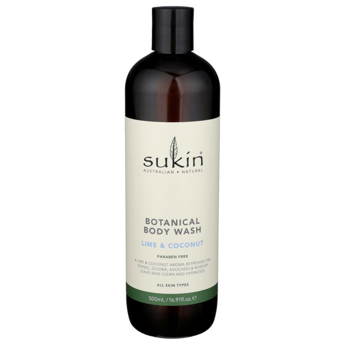 SUKIN: Lime and Coconut Botanical Body Wash, 16.9 fo