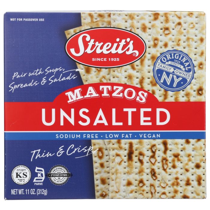 STREITS: Unsalted Matzo, 11 oz